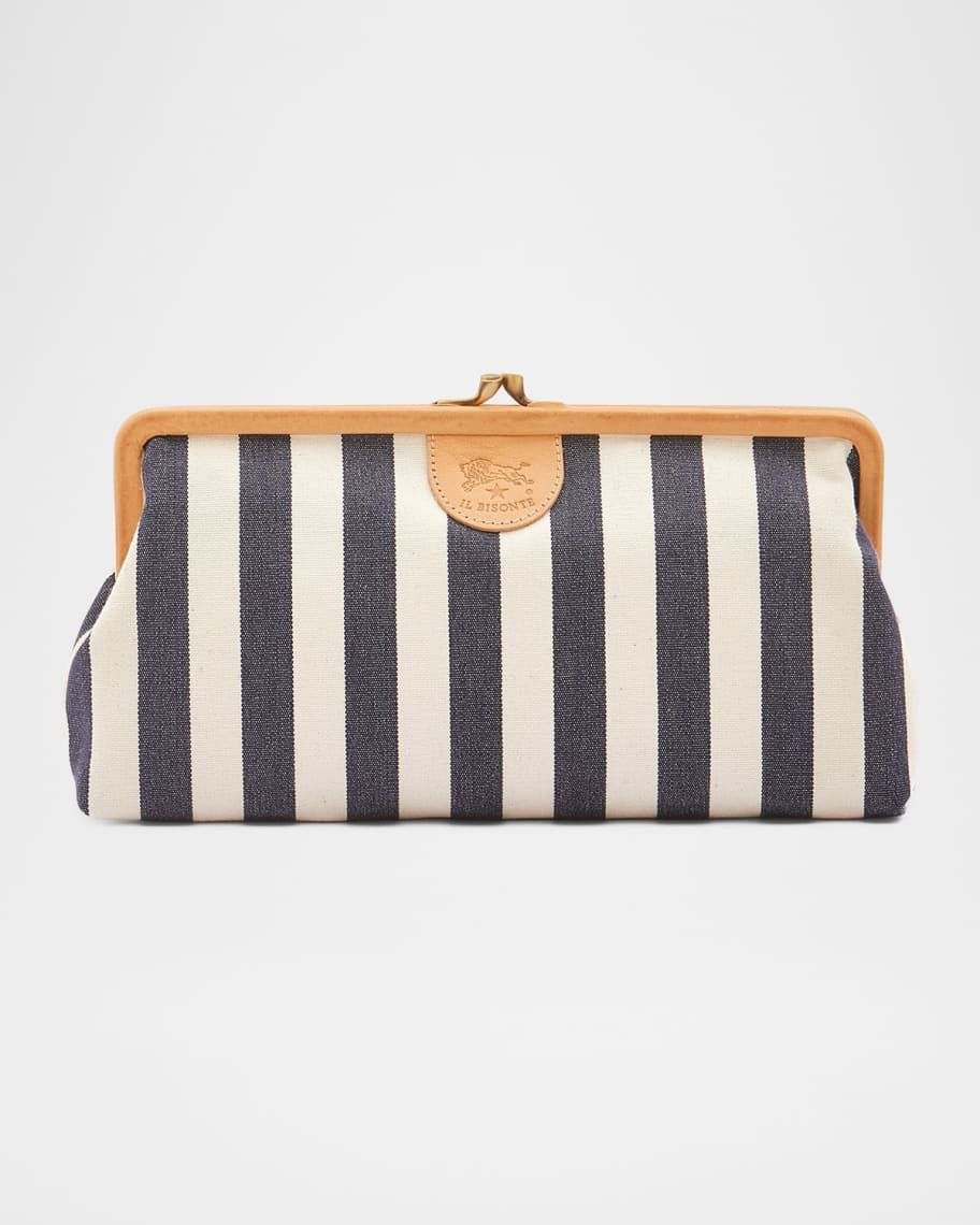 Il Bisonte Manuela Frame Canvas Clutch Bag | Neiman Marcus