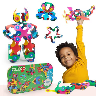 Clixo Creator Pack: Magnetic Building Sets for Creative Thinking & Fine Motor Skills, Includes Instruction Guide, 42 Pieces | Target