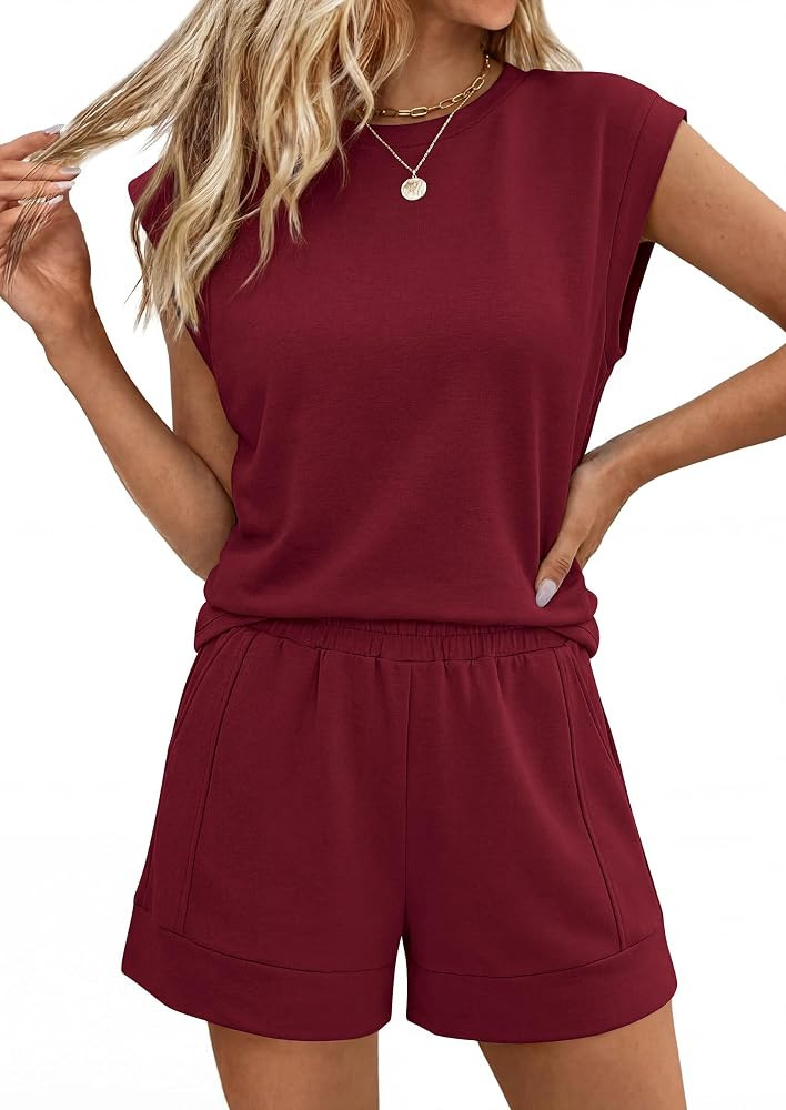 PRETTYGARDEN Two Piece Short Sets for Women Summer 2026 Matching Loungewear Travel Outfits Spring... | Amazon (US)