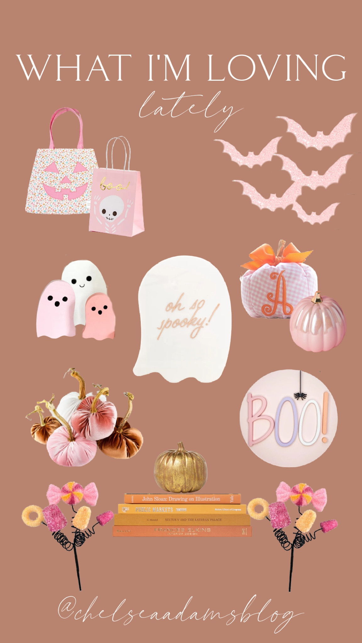 Pink hallowren decor
Beauford Bonnet co pink halloween bag
Candy carrier halloween
Boofird candy carrier
Pink and orange halloween decor
Etsy halloween decor
Velvet pumpkins
Monigrammed pumpkin
Seersucker pumpkin
Coffee table books
Halloween wreath sprays
Halloween treat bag
Little ghost decor
Glitter pink bats
Paper bats
Grandmillenial decor
Pink fall decor
 Small business
Funny halloween decor

#LTKhome #LTKHalloween #LTKunder50