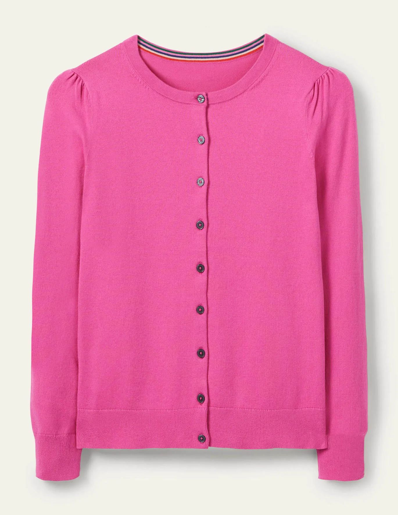 Cotton Crew Cardigan - Candy Pink | Boden US | Boden (US)