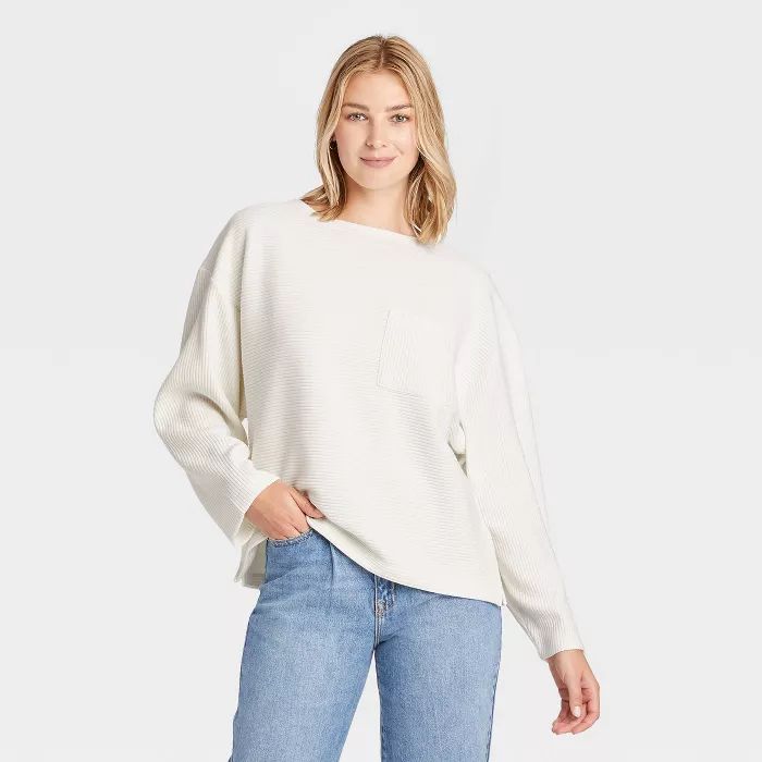 Women's Long Sleeve Ottoman T-Shirt - A New Day™ | Target