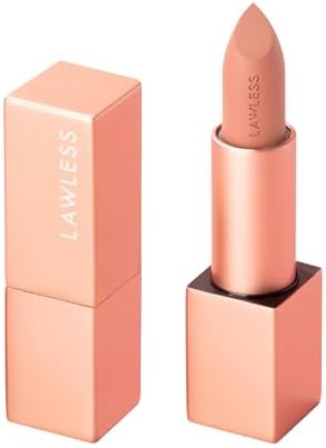 Lawless Women's Forget the Filler Lip-Plumping Line-Smoothing Satin Cream Lipstick, Fawn, 0.1 Oun... | Amazon (US)