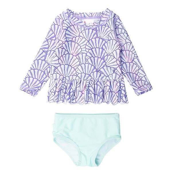 Girls' RuffleButts Long Sleeve Rash Guard Swim Tankini Set Toddler 2T Magical Mermaid | Scheels