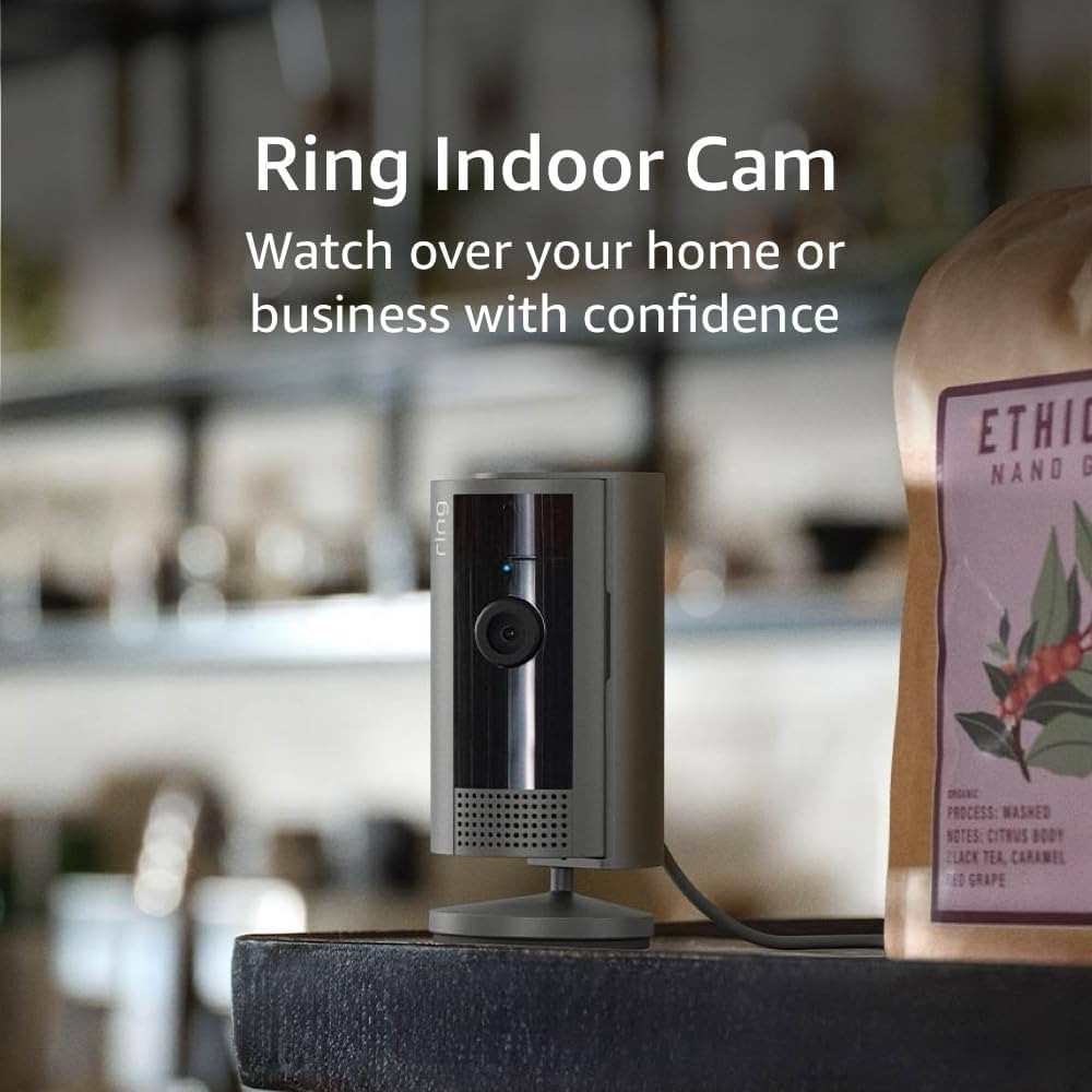 Ring Indoor Cam (newest model) | Home or business security in 1080p HD video | Charcoal | Amazon (US)