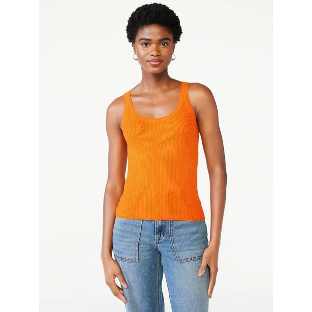 Scoop Women's Scoop Neck Ribbed Tank Top | Walmart (US)