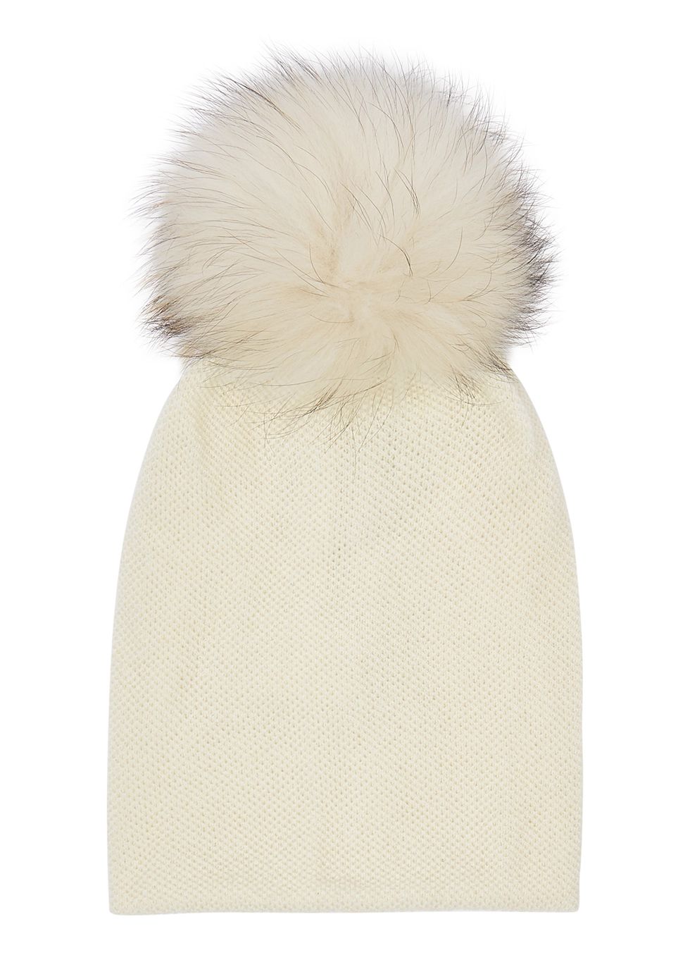 Paola cream pompom cashmere beanie | Harvey Nichols US