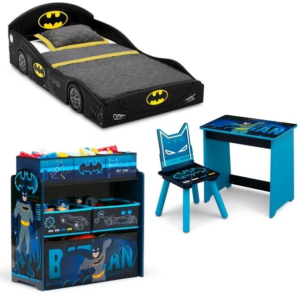 Batman 4-Piece Room-in-a-Box Bedroom Set by Delta Children - Includes Sleep & Play Toddler Bed, 6... | Walmart (US)