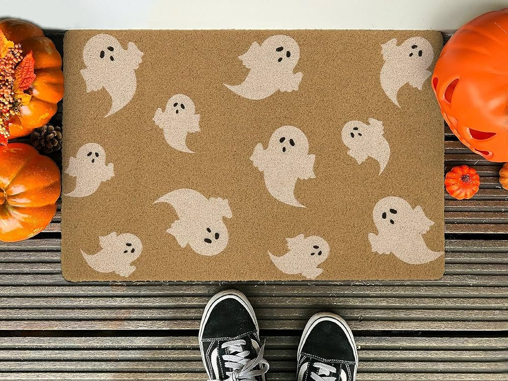 KIMODE Halloween Door Mat Outdoor 30"x17",Natural Coir Spooky Welcome Door Mat with Non-Slip Rubb... | Amazon (US)