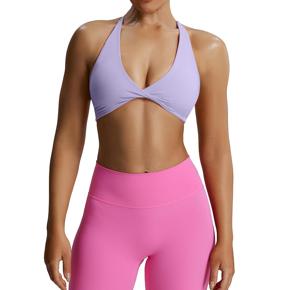 Aoxjox Women's Workout Sports Bras Fitness Sienna Low Impact Bra Yoga Crop Tank | Amazon (US)