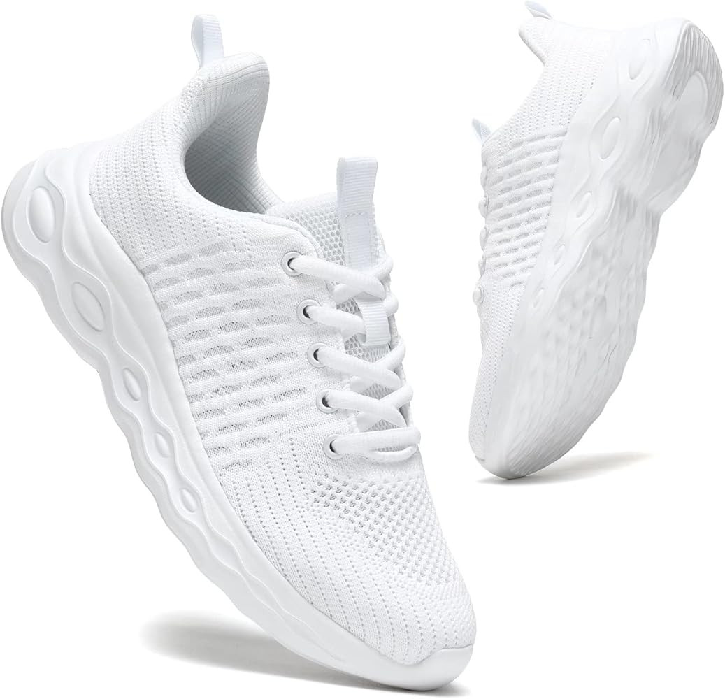Womens Lace up Tennis Shoes Non Slip Lightweight Work Gym Shoes Ladies Walking Running Sport Snea... | Amazon (US)