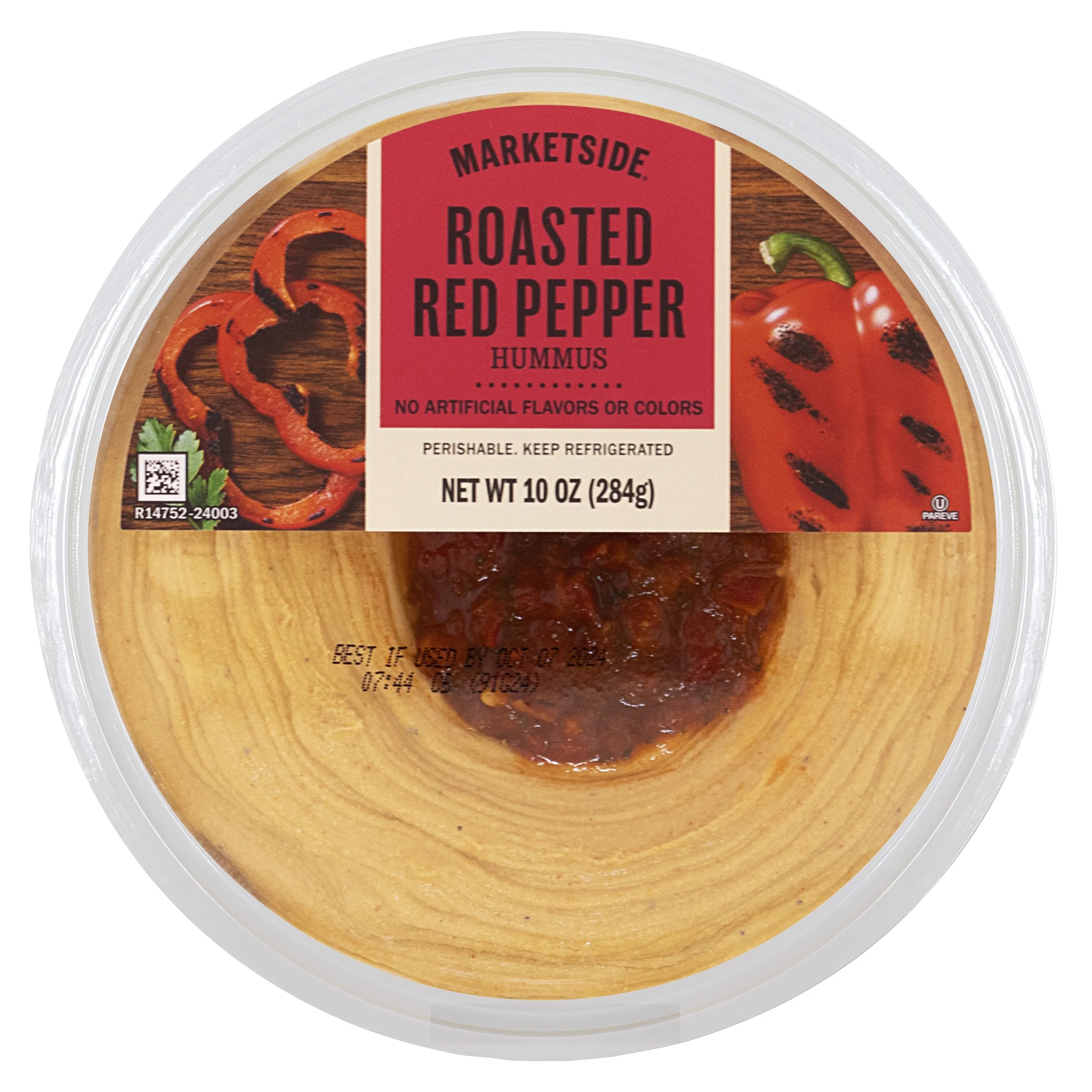 Marketside Gluten-Free Roasted Red Pepper Hummus 10 oz, Ready to Eat, Resealable Cup, 2 Tbsp. (28... | Walmart (US)