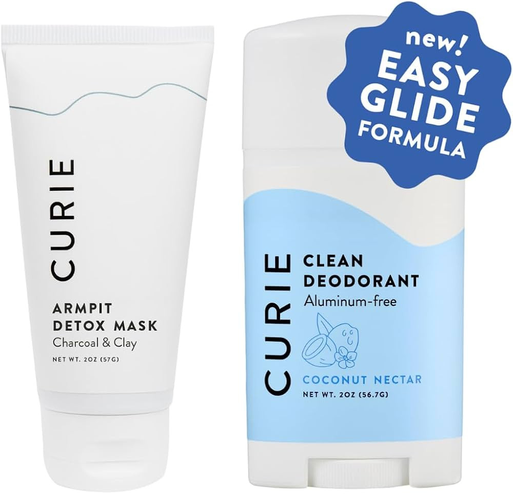 Curie Aluminum Free Deodorant - Coconut Nectar and Armpit Detox Mask - Natural Deodorant, Paraben... | Amazon (US)