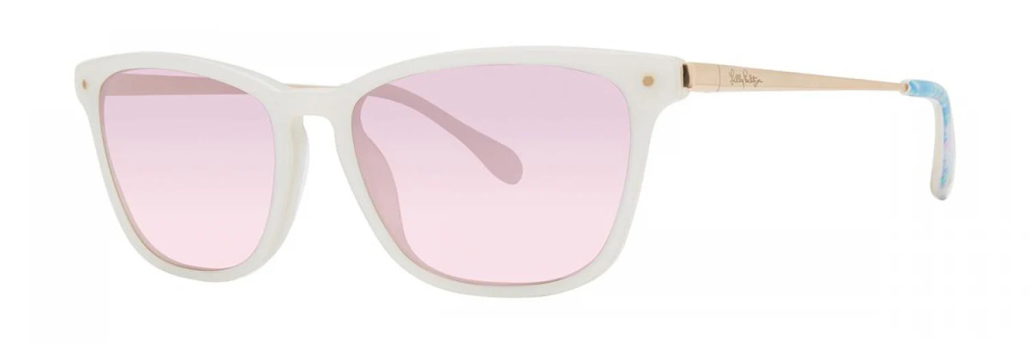 Lilly Pulitzer Martinique Sunglasses WH - White Women White Rectangle | Designer Optics