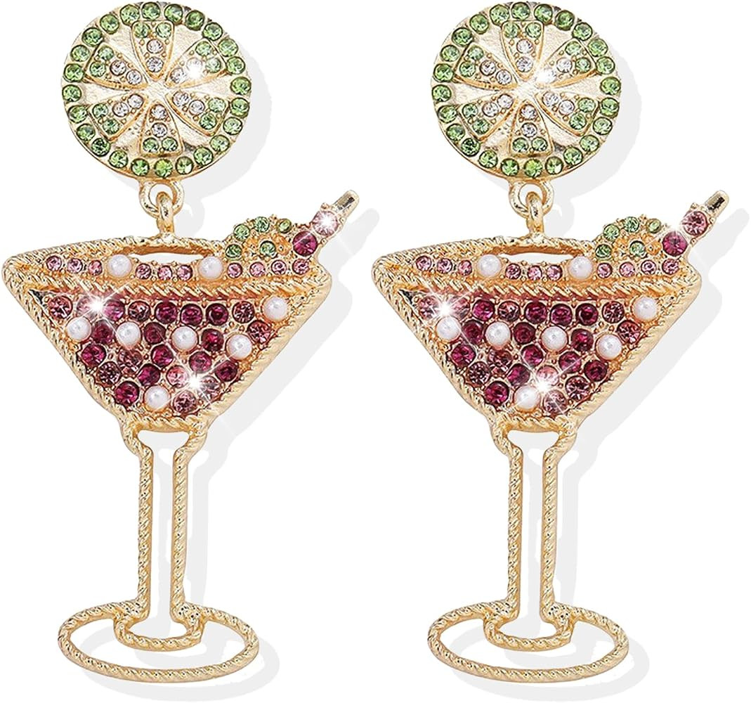 Champagne Earrings for Women Beaded Champagne Bottle Earrings Margarita Earrings Tequila Earrings... | Amazon (US)
