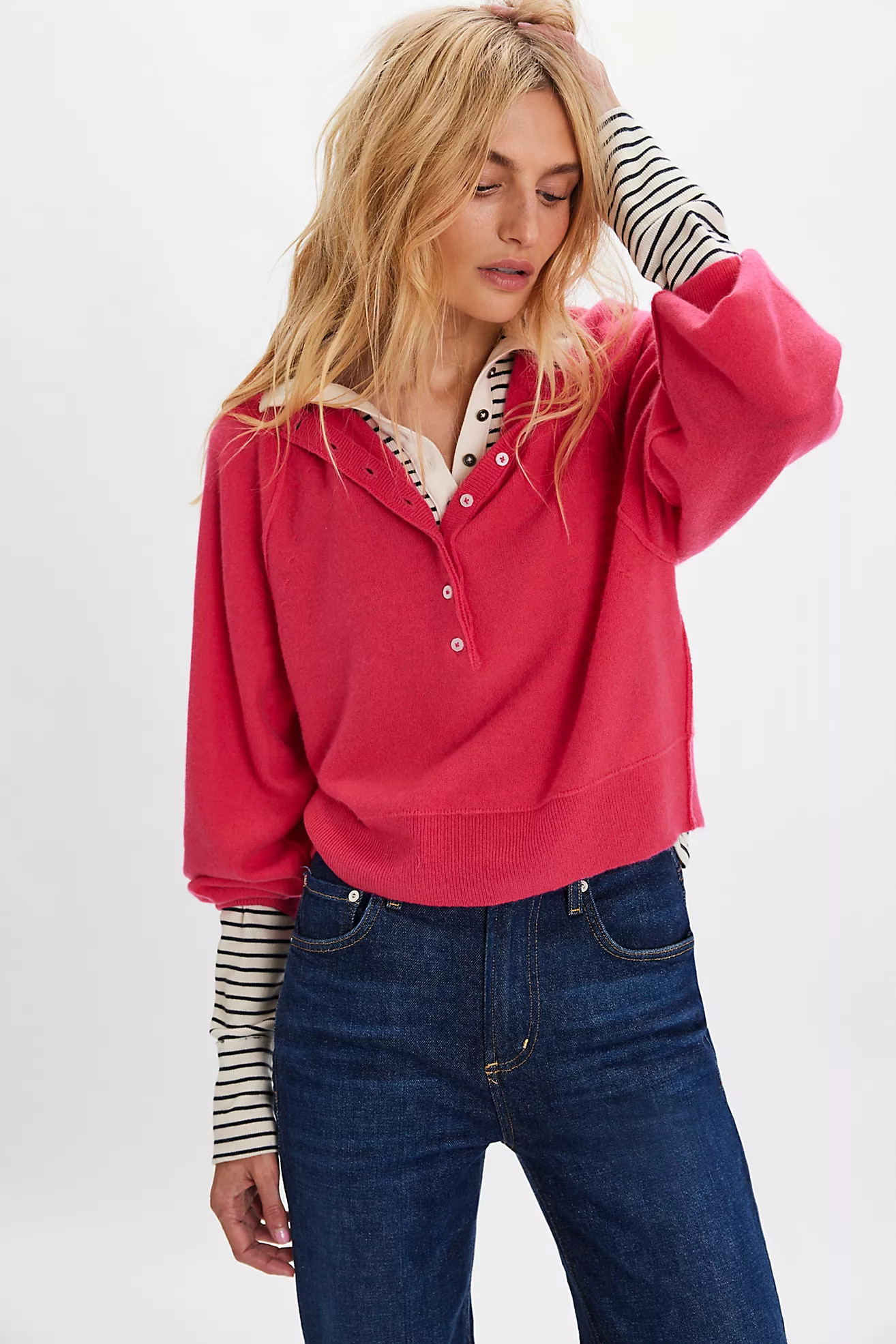 Porta Cashmere Henley Sweater | Free People (Global - UK&FR Excluded)