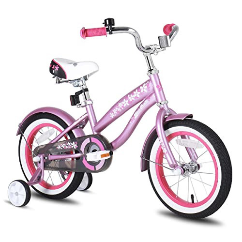 JOYSTAR 14 Inch Kids Bike with Training Wheels for Ages 3-5 Years Old Girls Bike Toddler Bike Beach Cruiser Kids Bicycle Pink | Amazon (US)