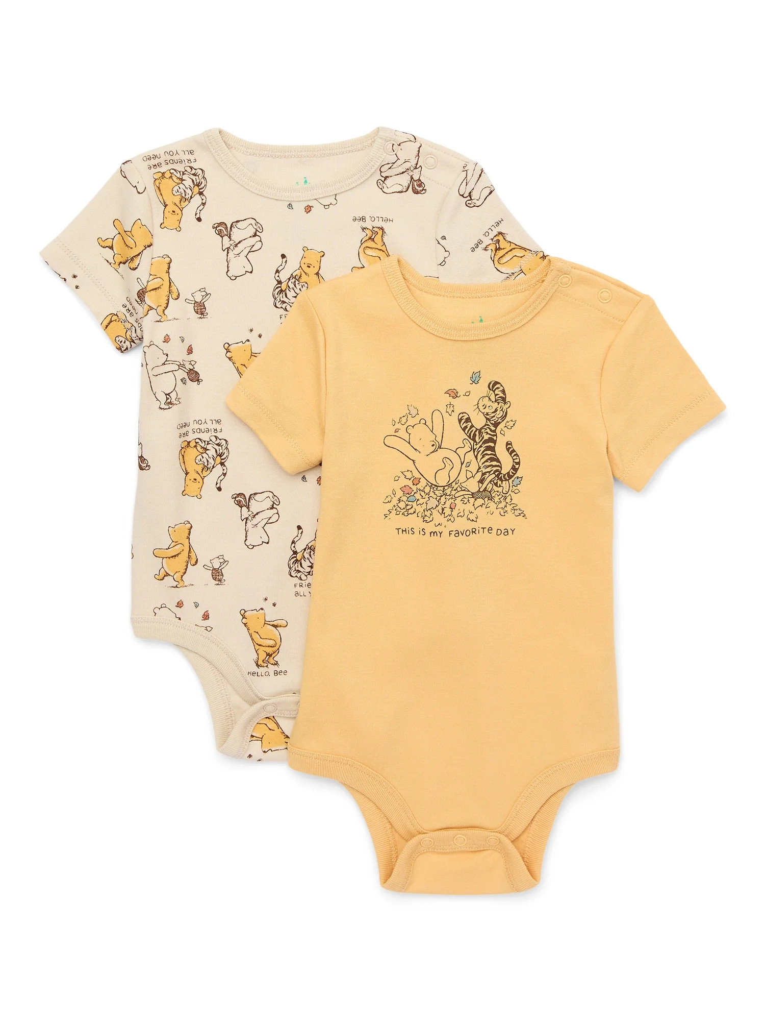Disney Winnie The Pooh Boys and Baby Girls Bodysuits, 2-Pack, Sizes 0/3 Months-24 Months | Walmart (US)
