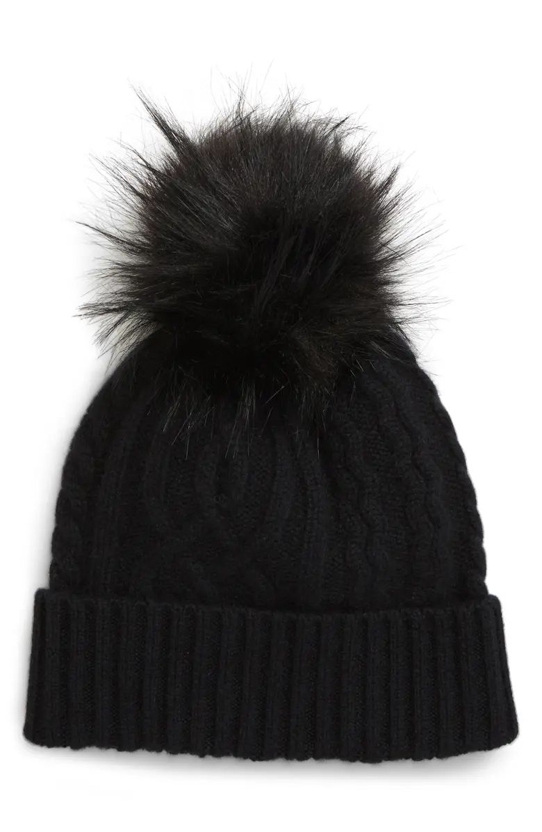 Cable Cashmere Pom Beanie | Nordstrom