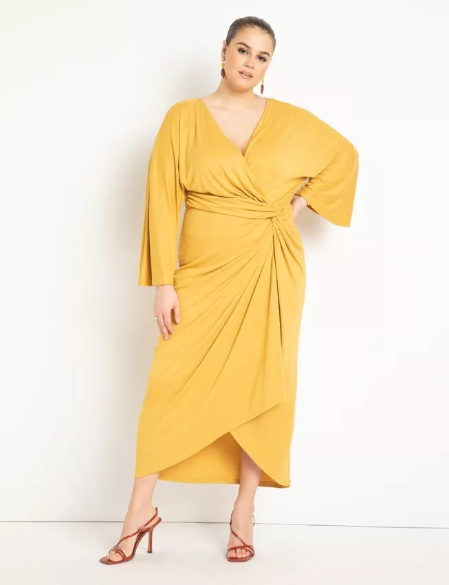 Draped Skirt Knit Dress | Eloquii