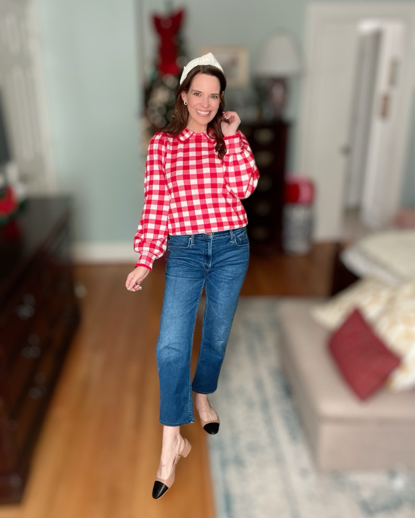 Red Gingham Sweater & Classic Denim Outfit ❤️🎄💘

This red gingham sweater is such a fun, festive staple that works beautifully for both Christmas and Valentine’s Day ❤️🎄💘 The classic red-and-white pattern feels cheerful and seasonal without being over the top, making it easy to wear well beyond the holidays. I paired it with great-fitting denim for a timeless, everyday look that still feels polished and put together.

Neutral flats keep this outfit comfortable and wearable, while the simple headband adds a soft, feminine touch. This is one of those easy outfits you can throw on for holiday gatherings, casual Christmas events, Valentine’s brunch, or everyday errands when you want a little pop of color and cheer ✨

Red gingham sweater outfit, Valentine’s Day outfit ideas, Christmas outfit inspiration, festive red sweater, casual holiday outfit, classic denim look, affordable holiday fashion, winter casual style, red and white outfit

#LTKFindsUnder50 #LTKHoliday #LTKFindsUnder100