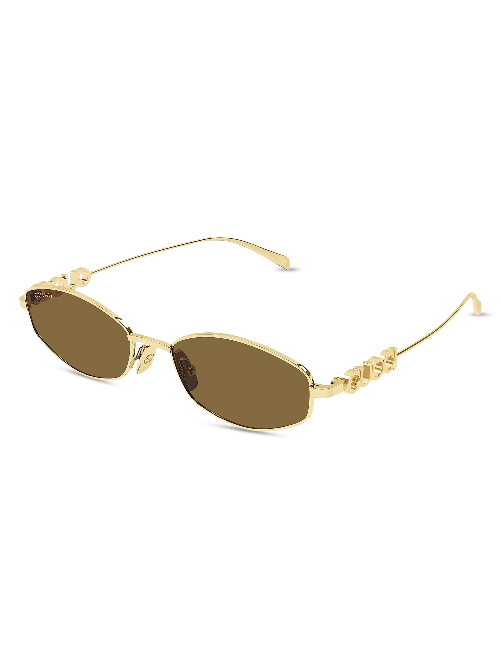 Gucci Block 55MM Logo Oval Sunglasses | Saks Fifth Avenue