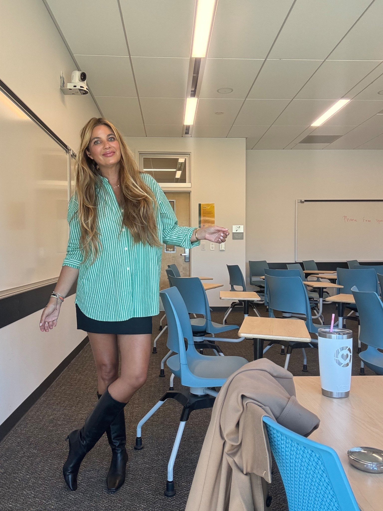 Shirt: medium 
Skirt: size 4
Boots: TTS
Sea Glass + T3 on the hair 
Cheeks: kosas Glimmerose + Sweed brush 
Lips: LaLa lip liner stain + ysl honeymoon lip gloss 
Chantecaille powder im camel  

#LTKBeauty #LTKWorkwear #LTKdayinmylife