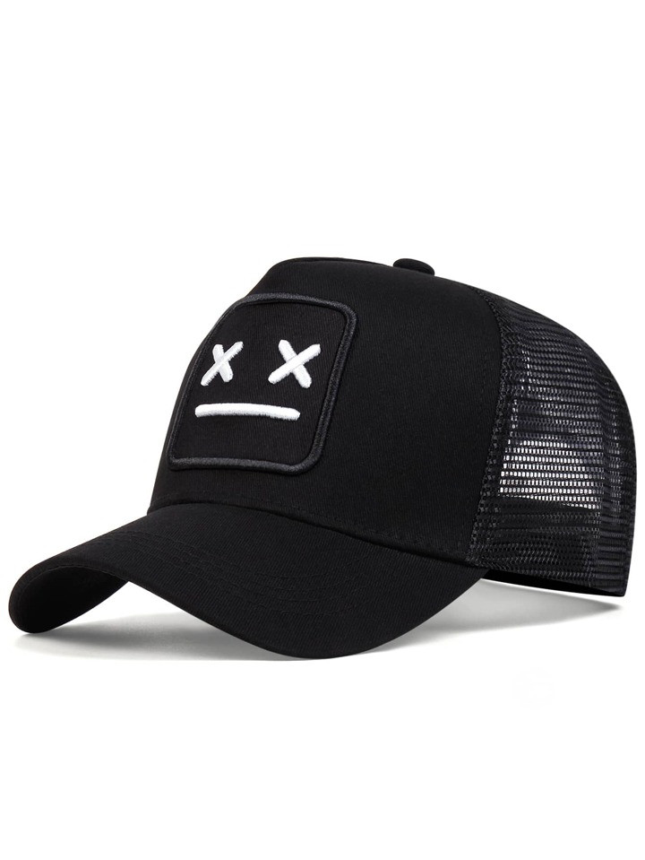 1pc Men's Embroidered Smiling Face Baseball Cap, Fashionable Trucker Hat With Adjustable Strap Fo... | SHEIN