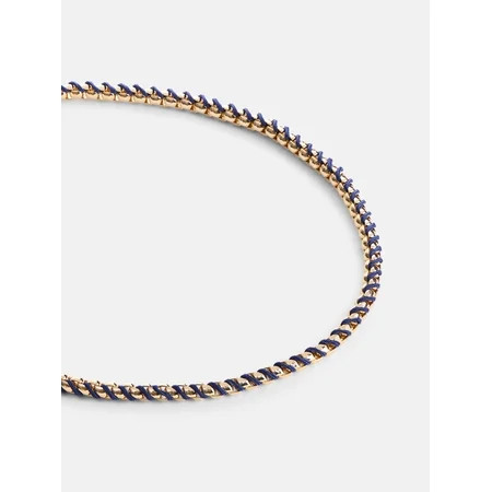 Free Assembly Women's Gold-Tone and Navy Cord Chain Necklace, 16" + 3" Extender | Walmart (US)