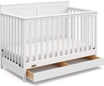 Click for more info about Graco Hadley 5-in-1 Convertible Crib with Drawer (White) – GREENGUARD Gold Certified, Crib with...