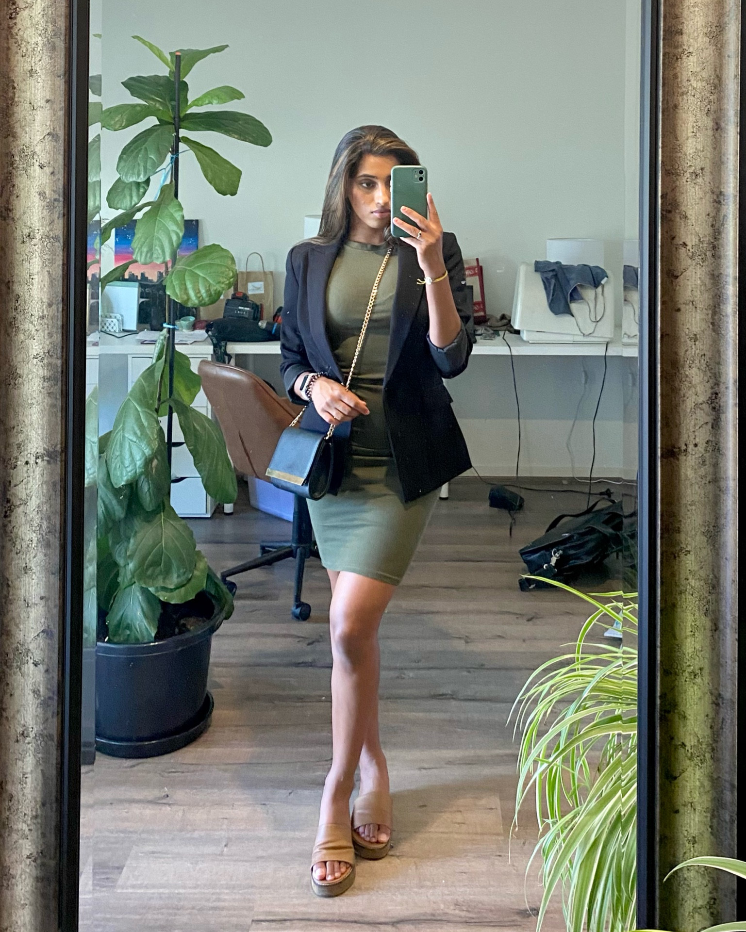 Date night outfit! Perfect khaki bodycon dress for any weather and can be dressed up or down! Paired with a staple black Blazer.

#LTKaustralia #LTKstyletip #LTKunder50