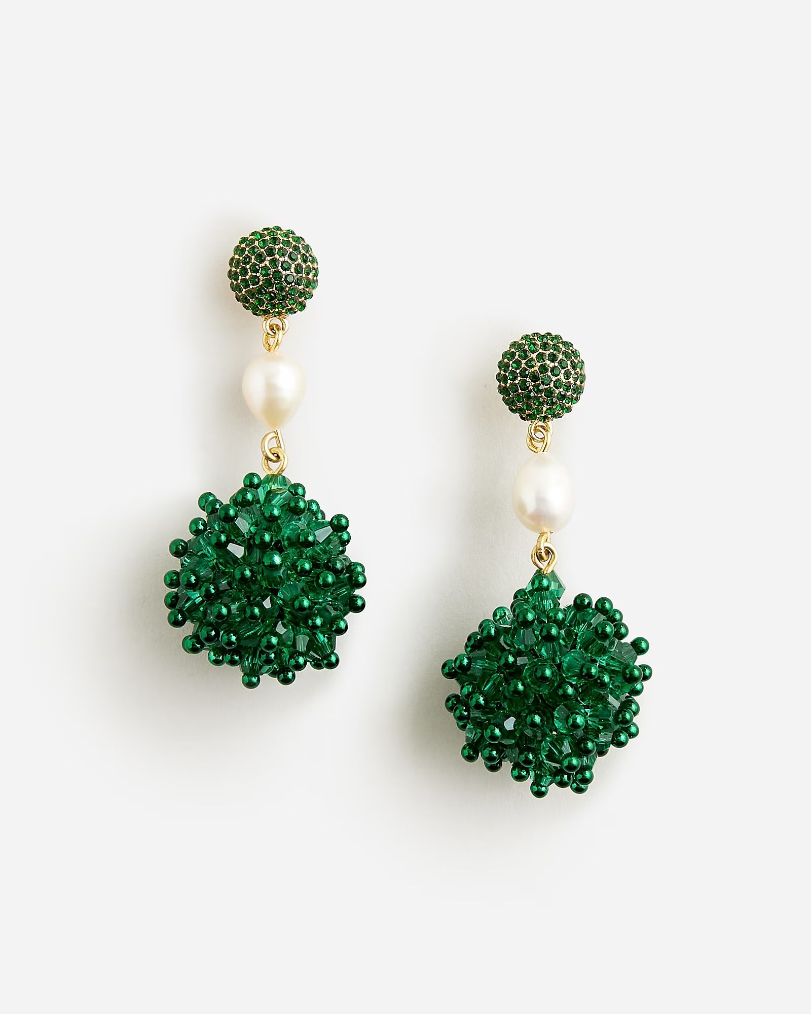 Crystal burst and freshwater pearl drop earrings | J. Crew US