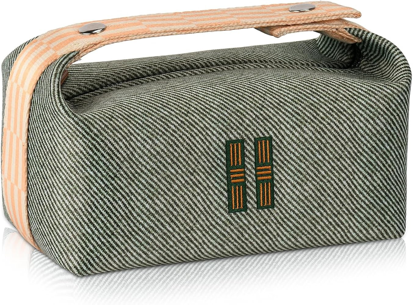 Fashion Makeup Bag for Women, Orange Red Canvas Make up Travel Bag, Hanging Cosmetic Bag Organize... | Amazon (US)
