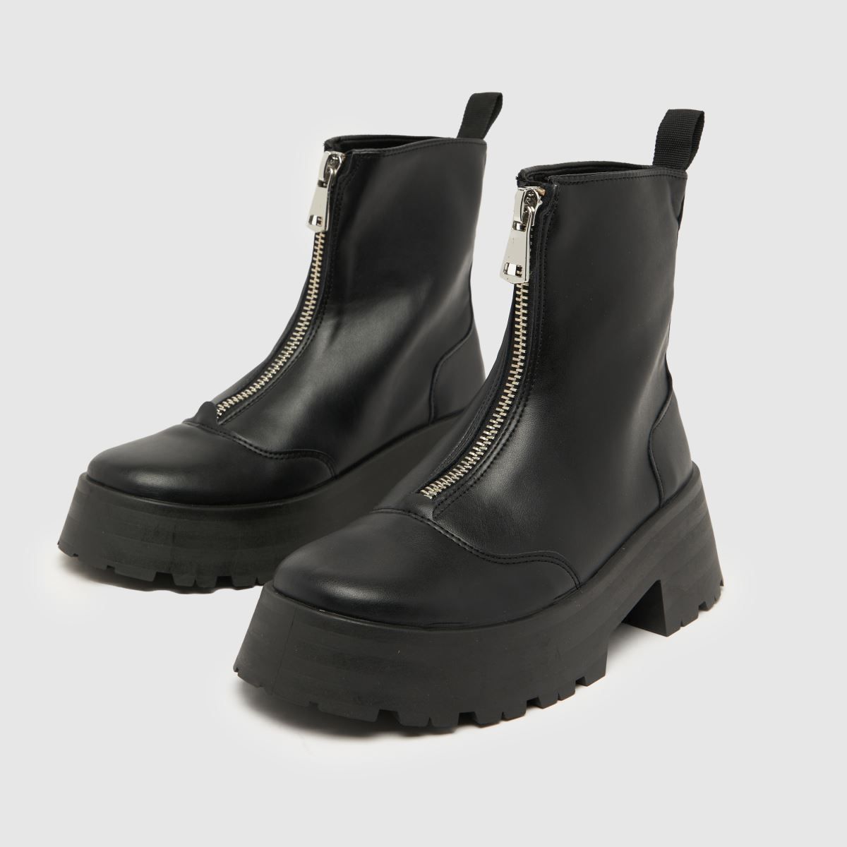 Womens Black schuh Arnold Chunky Zip Front Boots | schuh | Schuh
