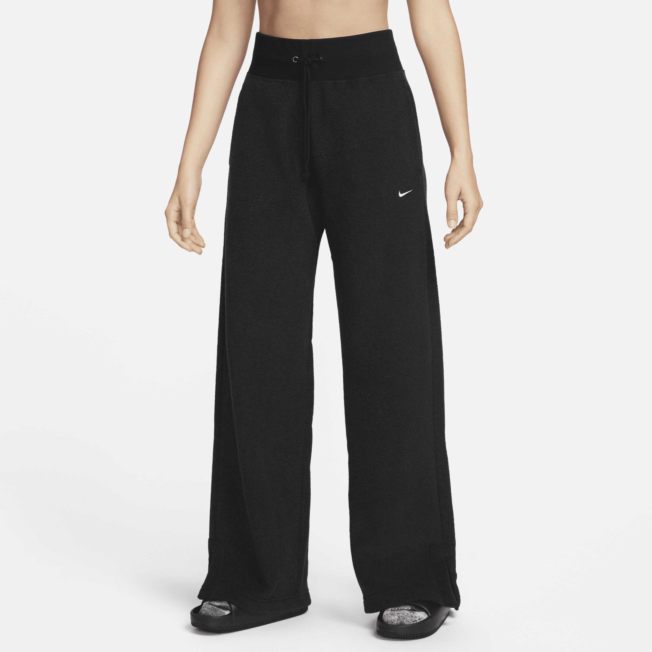 Women's Nike Sportswear Phoenix Plush High-Waisted Wide-Leg Cozy Fleece Pants in Black | FN3622-010 | Nike (US)