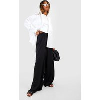 Boohoo Wide Fit Floaty Trousers In Black | Dorothy Perkins (UK)