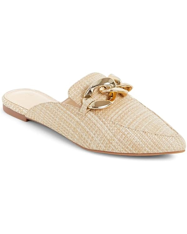 Juliet Holy Womens Mules Flats Pointed Toe Backless Loafers Slip on Metal Chain Slides | Amazon (US)