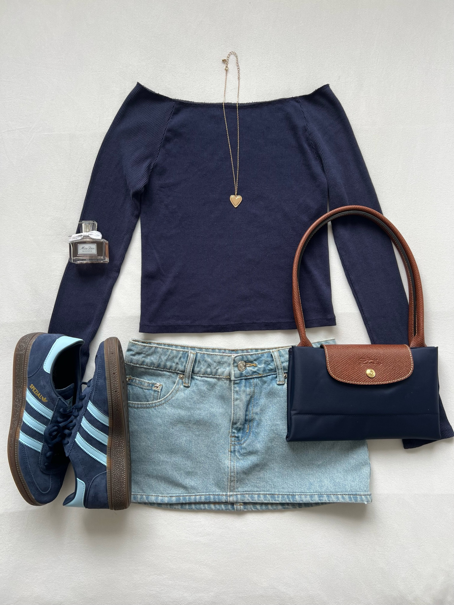 adidas spezial + denim mini skirt outfit 