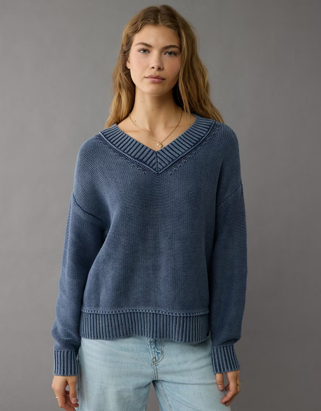 AE Long Weekend V-Neck Sweater | American Eagle Outfitters (US & CA)
