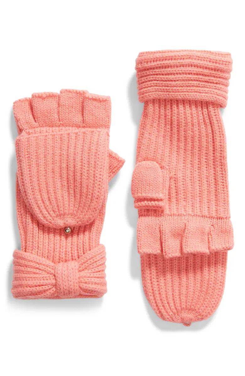 KATE SPADE NEW YORK solid bow pop top gloves | Nordstromrack | Nordstrom Rack