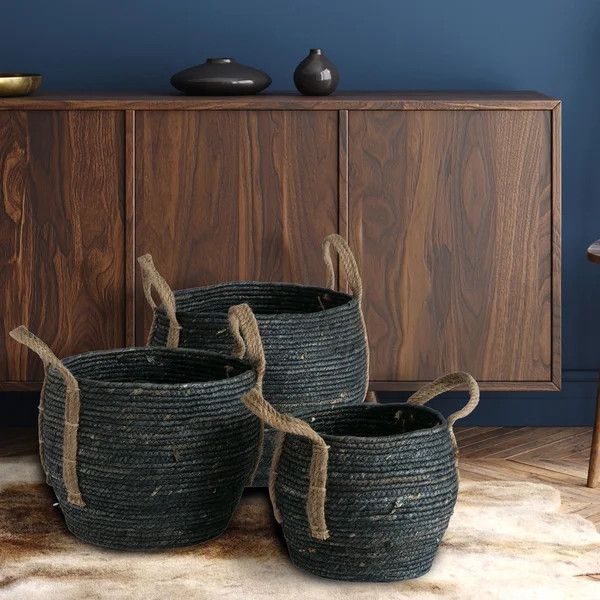 3 Piece Wicker Basket Set | Wayfair North America