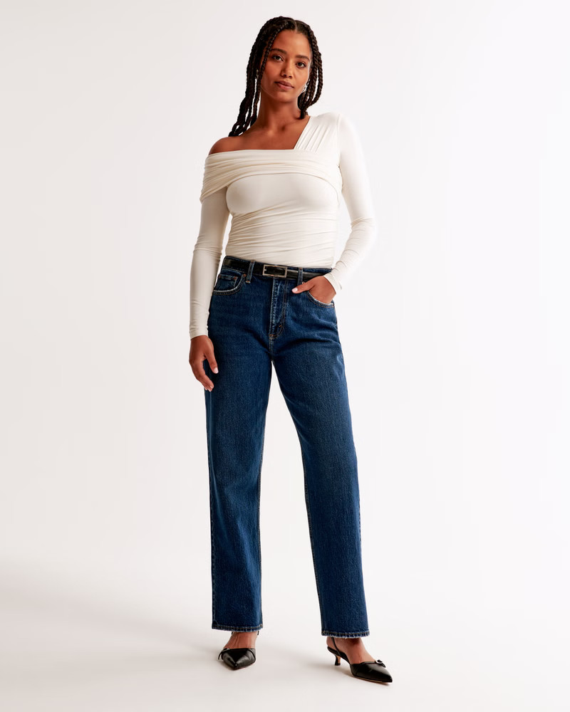Curve Love High Rise Vintage Straight Jean | Abercrombie & Fitch (US)