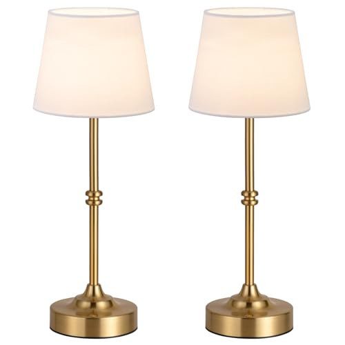 Kakanuo Rechargeable Cordless Table Lamp Gold - 2 Pack Brass 4000mAh Battery Operated Lamp, 3000K Warm Light, Touch Control Stepless Dimming, for Bedside, Dining Table, Home Decor | Amazon (US)
