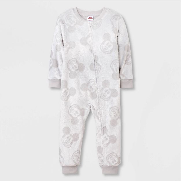 Toddler Boys' Mickey Mouse & Friends Union Suit - Gray | Target
