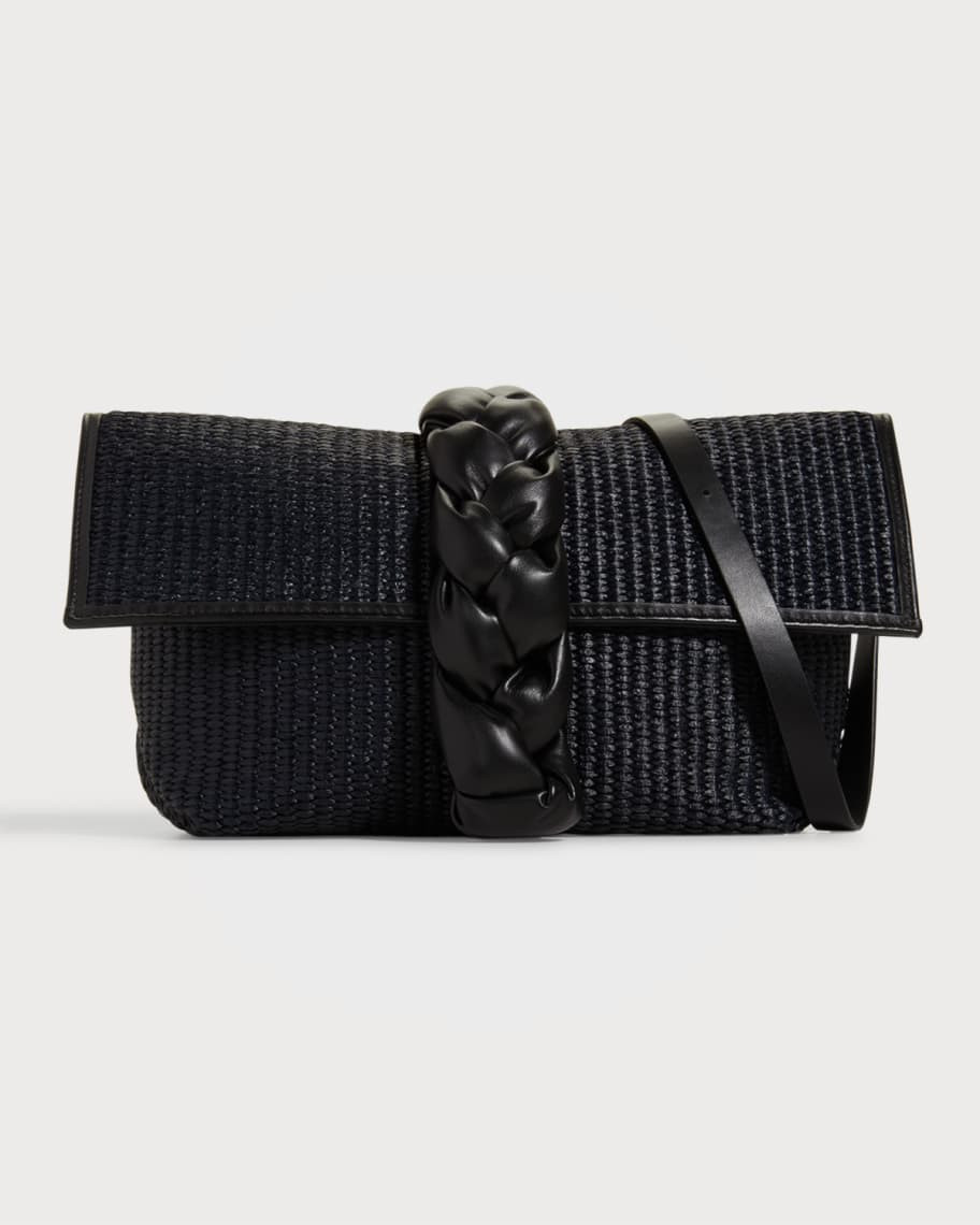 DeMellier Verona Braided Raffia Crossbody Bag | Neiman Marcus
