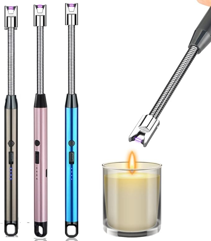 3 Pack Candle Lighter,Arc Lighter with USB Charging,Flameless Windproof,LED Battery Display,Safet... | Amazon (US)