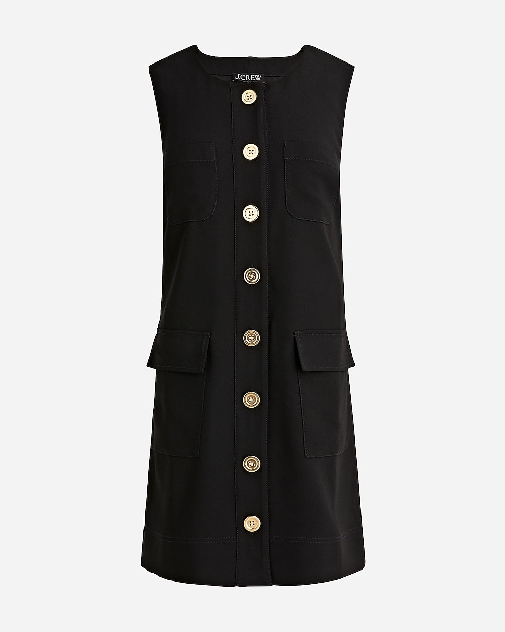 Button-front shift dress in drapey crepe | J. Crew US