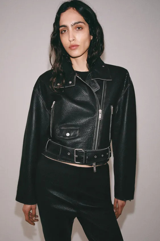 ZW COLLECTION LIMITED EDITION LEATHER BIKER JACKET | Zara UK