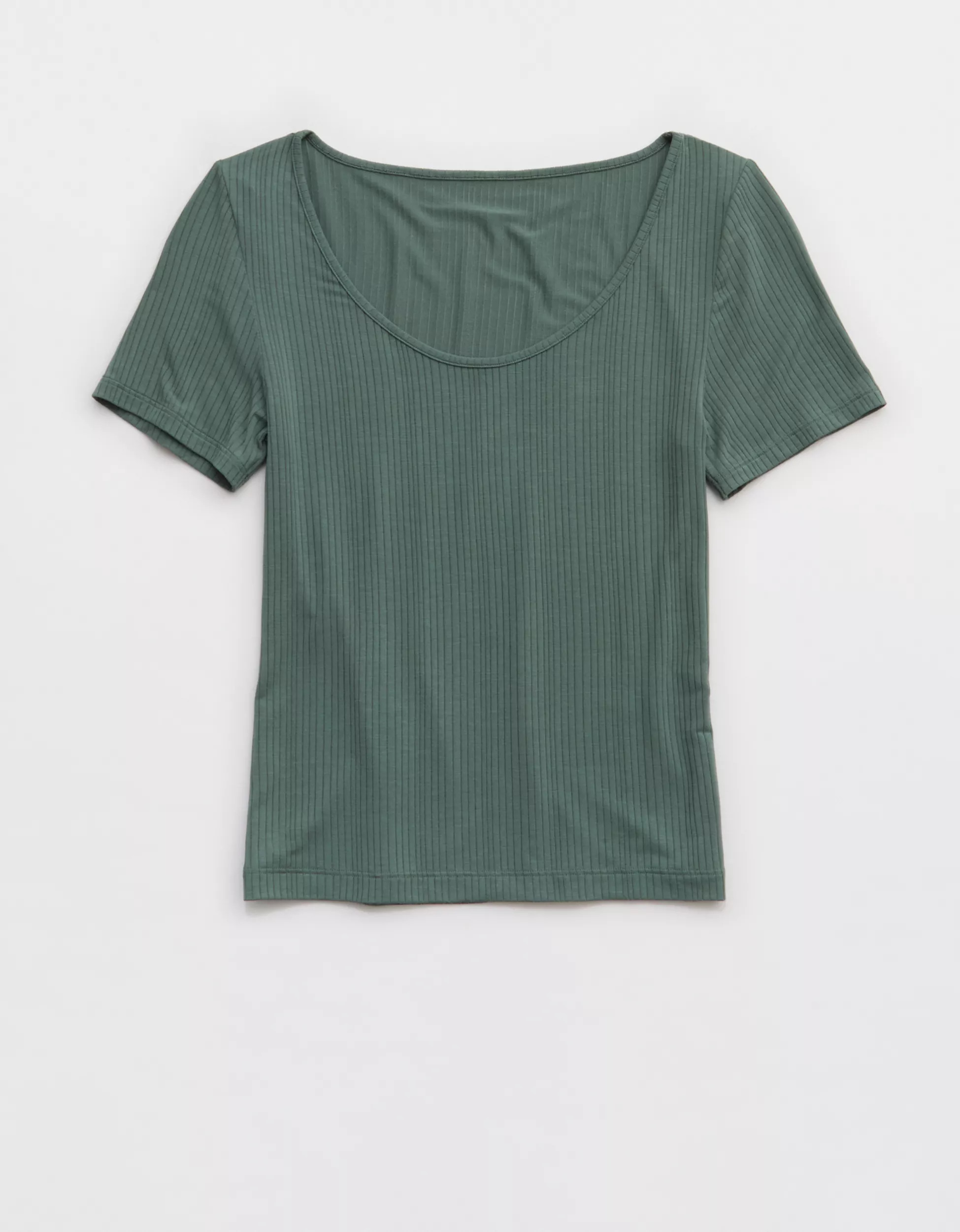Superchill Modal Rib Short Sleeve Scoop T-Shirt | Aerie