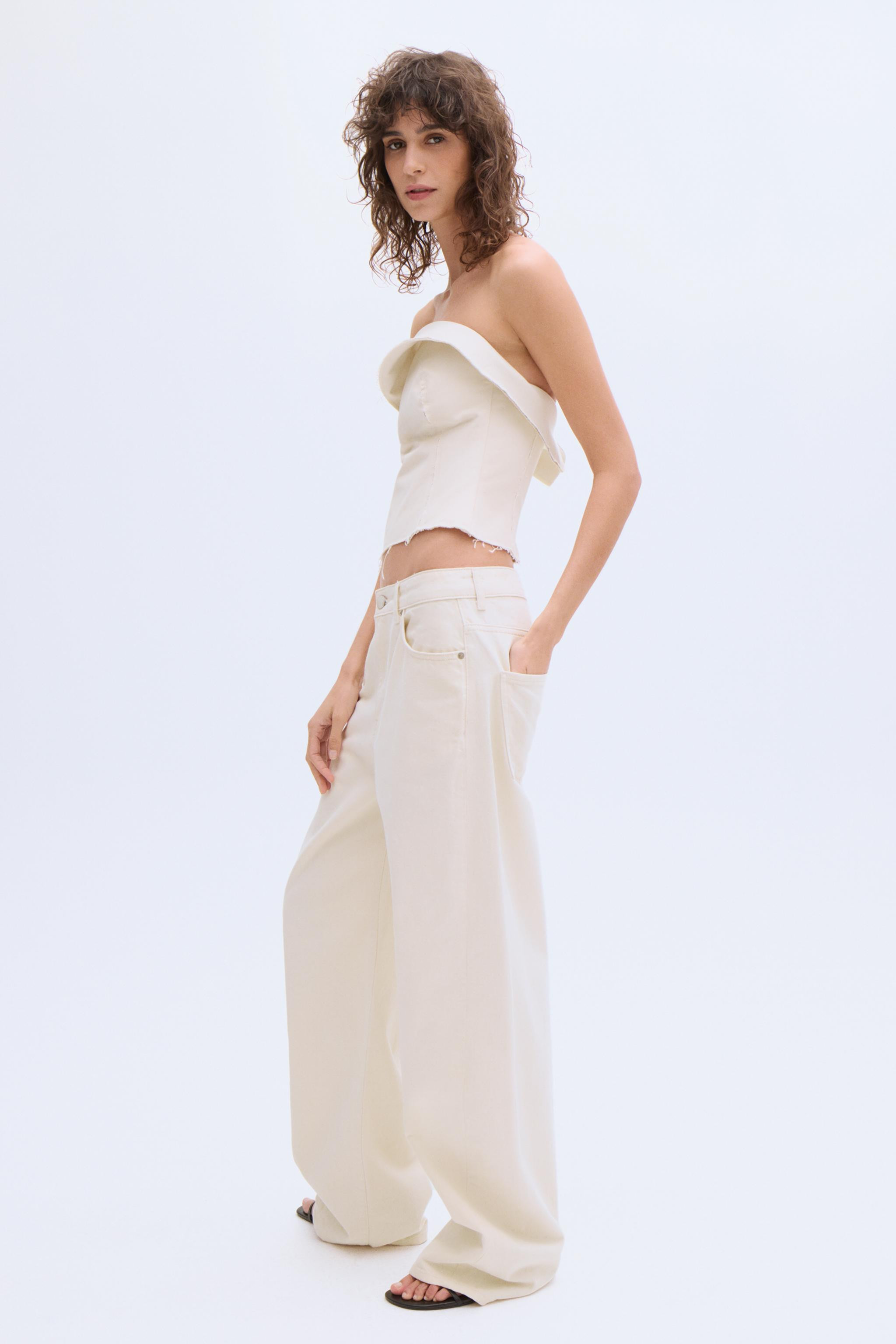 ZW COLLECTION STRAPLESS RUFFLED TOP | Zara UK